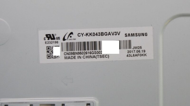 Подложка в сборе с подсветкой CY-KK043BGAV3V
