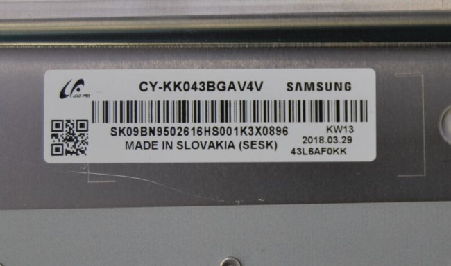 Подложка в сборе с подсветкой CY-KK043BGAV4V