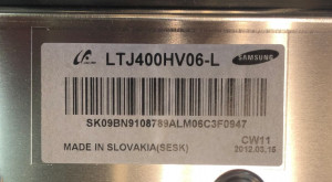 LTJ400HV06-L LSJ400HV01-S SH120PMB4SV0.3 3D_11Y400HFSL4LV0.2, 3D_11Y400HFSR4LV0.2 матрица