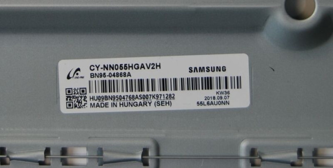 Подложка в сборе с подсветкой CY-NN055HGAV2H